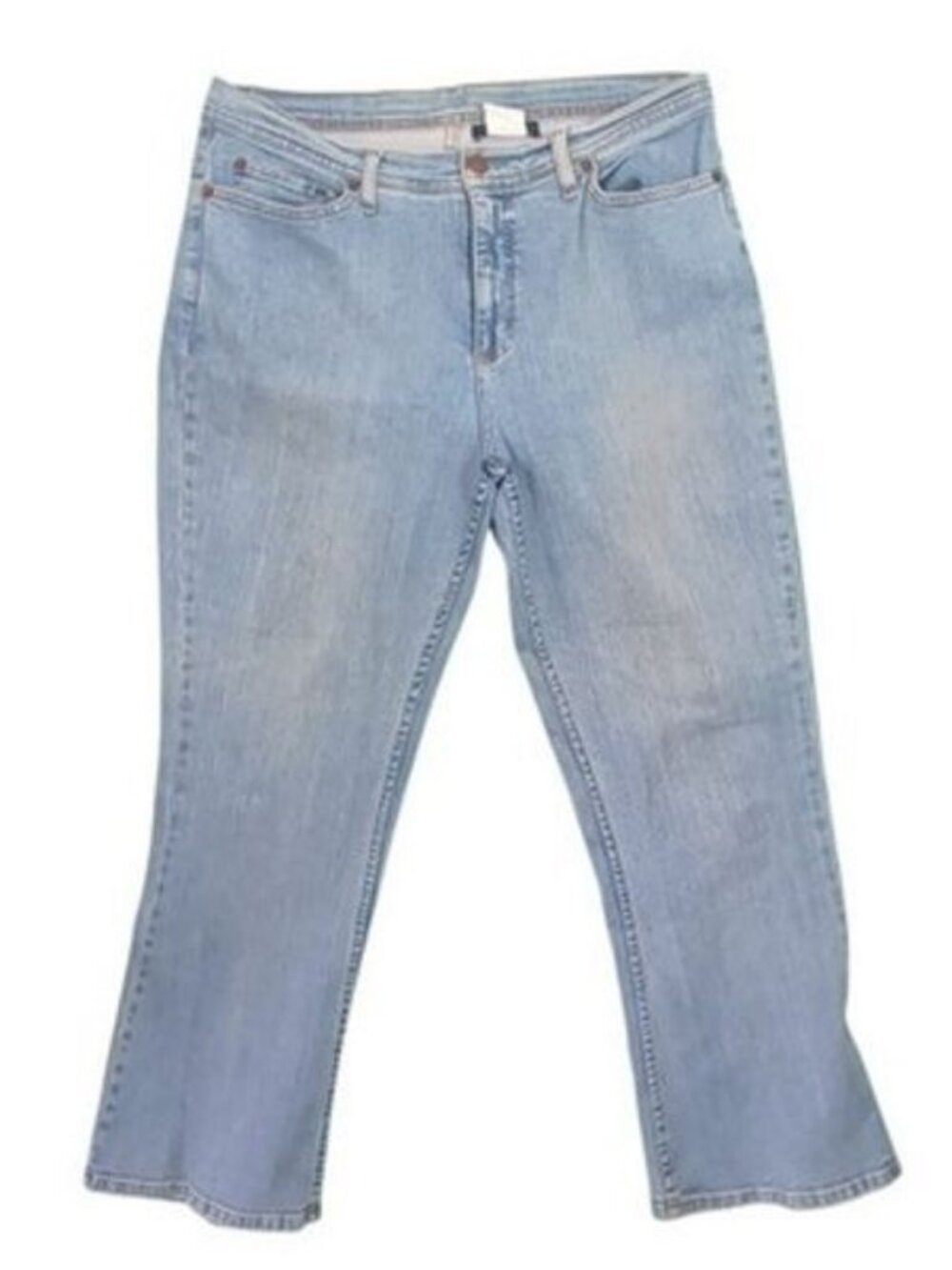 Denim & Co Women's 14P Petite Bootcut Jeans High Rise Light Wash Stretch Denim